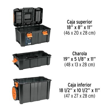 TALADRO PERCUTOR + CAJA DE HERRAMIENTAS 3 EN 1 CON RUEDAS TRUPER - 8