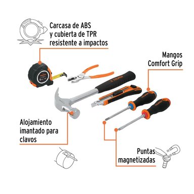 TALADRO PERCUTOR + 6 HERRAMIENTAS TRUPER - 6
