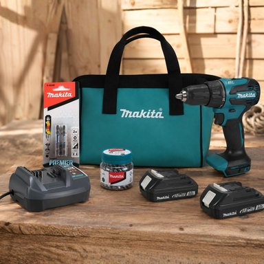 TALADRO PERCUTOR 18V + 2 BATERIAS 2AH + 50 PUNTAS PH2 MAKITA - 2