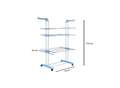 COLGADOR TENDEDERO METAL BLANCO ROPA PERCHERO PLEGABLE 3 NIVELES TENDER SECAR - 2
