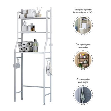 ORGANIZADOR BAÑO BLANCO ESTANTE 3 NIVELES - 4