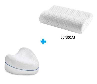 ALMOHADA VISCOELÁSTICA CABEZA + ALMOHADA PIERNAS ERGONÓMICA