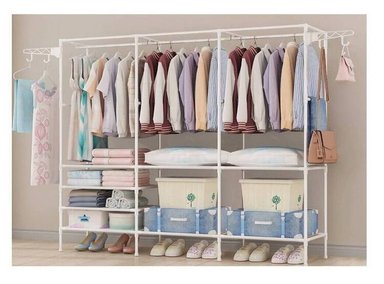 ROPERO PERCHERO ORGANIZADOR ARMARIO CLOSET ARMABLE 3 CUERPOS BLANCO
