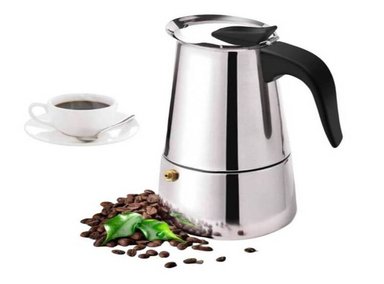 CAFETERA ITALIANA EXPRESSO 6 TAZAS EN ACERO INOXIDABLE - 1