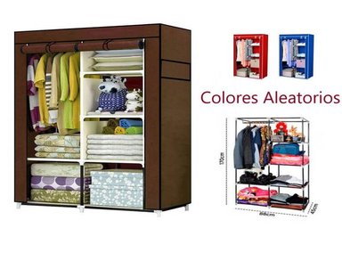 ROPERO ORGANIZADOR ARMARIO CLOSET ARMABLE 2 CUERPOS FUNDA 1.70MT