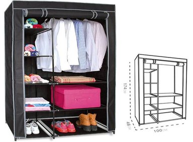 ROPERO ORGANIZADOR ARMARIO CLOSET ARMABLE 2 CUERPOS FUNDA 1.70MT - 2