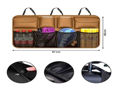 ORGANIZADOR PARA AUTO ASIENTO MALETERA IMPERMEABLE MARRON - 2