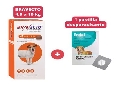 ANTIPULGAS BRAVECTO PARA PERROS DE 4.5 - 10 KG