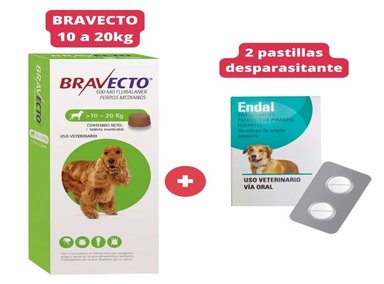 ANTIPULGAS BRAVECTO PARA PERROS DE 10 - 20 KG