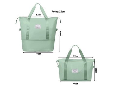 BOLSO VERDE CARTERA MULTIUSO VIAJE EXPANDIBLE IMPERMEABLE - 2