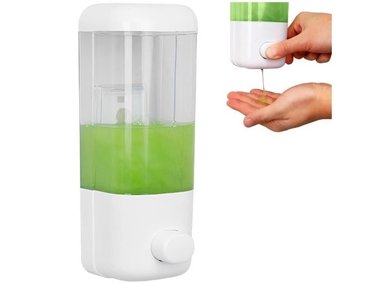 DISPENSADOR DE JABÓN LÍQUIDO ALCOHOL EN GEL BLANCO 500ML 15D