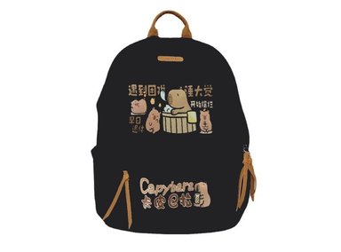 MOCHILA MULTIUSOS CAPIBARA VIRAL CON PORTALAPTOP NEGRO