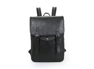 MOCHILA ANTIRROBO CON BROCHE CUERO PU A1 NEGRO