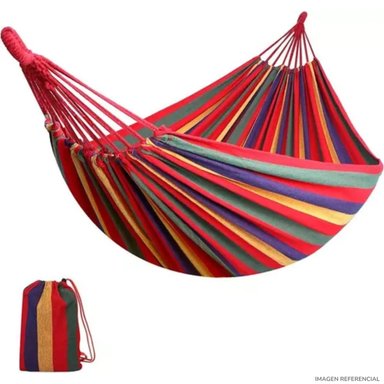 HAMACA COLGANTE PORTÁTIL CON FUNDA MULTICOLOR