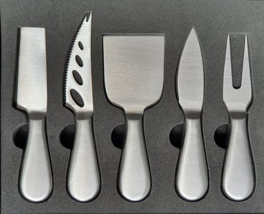 SET DE CUCHILLOS DE ACERO PARA QUESOS EMBUTIDOS CHARCUTERIA - 2