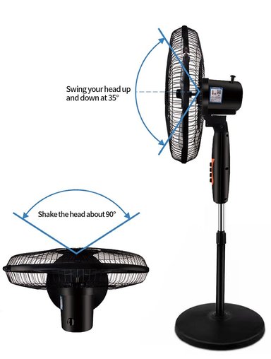 VENTILADOR FAN-NN/BK 45 WATTS PEDESTAL 17" 3 VELOCIDADES NEGRO - 3