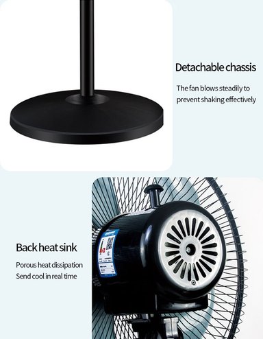 VENTILADOR FAN-NN/BK 45 WATTS PEDESTAL 17" 3 VELOCIDADES NEGRO - 4