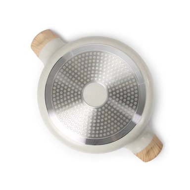 OLLA 32 CM DE ALUMINIO ANTIADHERENTE REVESTIDA MARMOL TAPA DE VIDRIO - 3