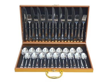 JUEGO DE CUBIERTOS DE ACERO DE 36 PIEZAS CON MALETÍN