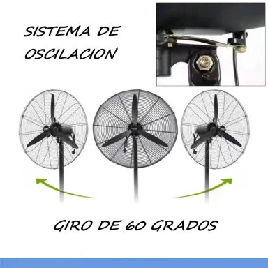 VENTILADOR INDUSTRIAL 30 PULGADAS ASPAS DE METAL 2 EN 1 PISO PARED - 6