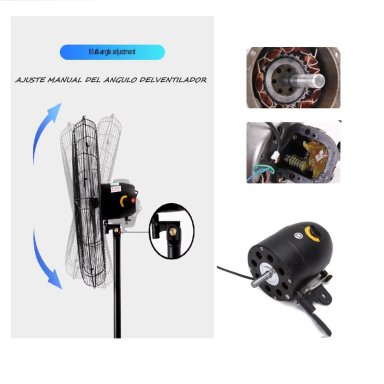 VENTILADOR INDUSTRIAL 30 PULGADAS ASPAS DE METAL 2 EN 1 PISO PARED - 7
