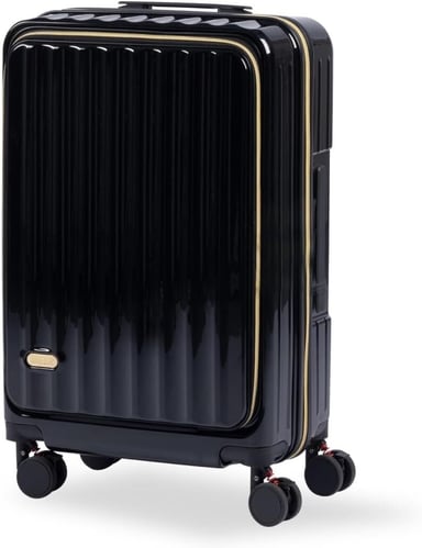 MALETA DE VIAJE CARRY-ON DE MANO CABINERA COMPARTIMIENTO LAPTOP USB APERTURA FRONTAL - NEGRO - 1