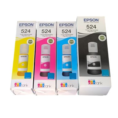 KIT TINTA EPSON T524 NEGRO CIAN MAGENTA AMARILLO A3 L15150