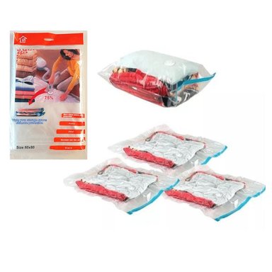 BOLSAS AL VACÍO PARA ALMACENAMIENTO X 4 UNIDADES 60X80