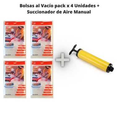 SET BOLSAS AL VACÍO 4 UNIDADES + SUCCIONADOR DE AIRE MANUAL