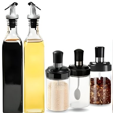 SET ACCESORIOS COCINA DISPENSADOR ACEITE CONDIMENTEROS