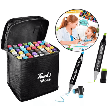 SET DE PLUMONES TOUCH DOBLE PUNTA - 48 UNIDADES