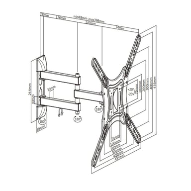 RACK MÓVIL PARA TV JP2355-02 23'-55' - 3