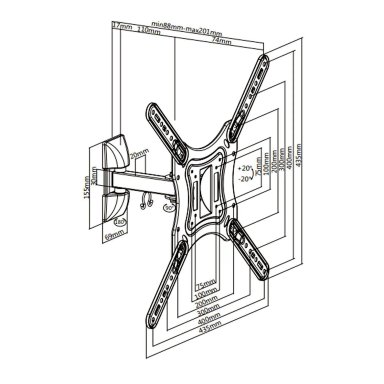 RACK MÓVIL JP2355-01 PARA TV 23' A 55' - 3