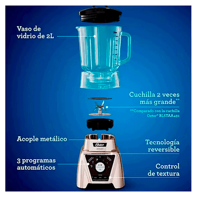 LICUADORA OSTER BLST3B CAG XPERT CON CONTROL TEXTURA BLST3B-CAG - 6