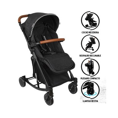 COCHE CUNA MECEDORA INFANTI ROCKING NEGRO