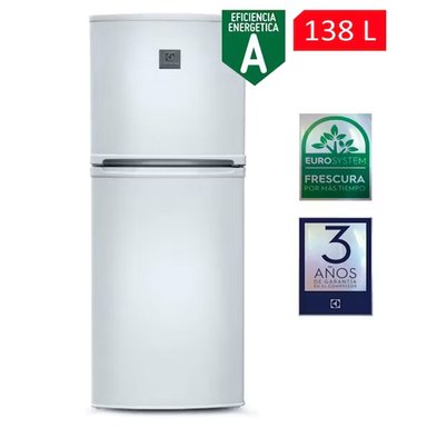 REFRIGERADORA ELECTROLUX TOP FREEZER FROST ERT18G2HNW 138L BLANCA