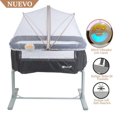 CUNA EBABY EB756 METAL BEIGE COLECHO TAMI
