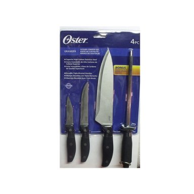 SET DE CUCHILLOS OSTER GRANGER-4 ACERO INOXIDABLE CON AFILADOR 4 PIEZAS - 3