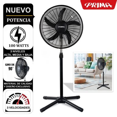 VENTILADOR DE PIE PRIMA YL-1805-1P 100 WATTS PEDESTAL 18" 3 VELOCIDADES - 1