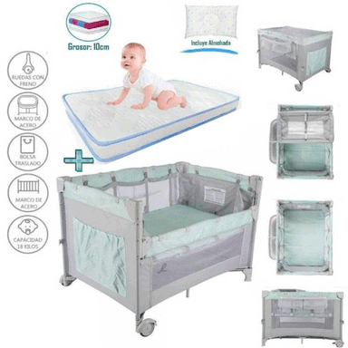 CUNA CORRAL ALWAYS TOGETHER MENTA + COLCHON INFANTI