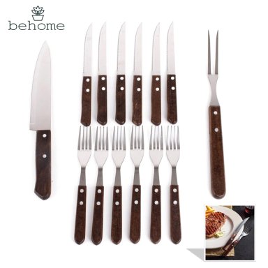 CUBIERTOS BEHOME PARRILLEROS 12464664 ACERO INOXIDABLE 14 PIEZAS