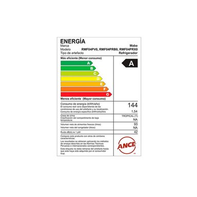 FRIGOBAR MABE RMF04PV0 93L NEGRO - 4