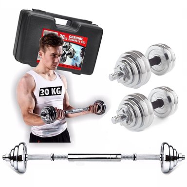 SET PESAS YORK MANCUERNAS 30KG BARRA ADAPTADORA