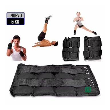 PESAS TOBILLERAS NEGRO PESO 5KG PACK 2 UNIDADES