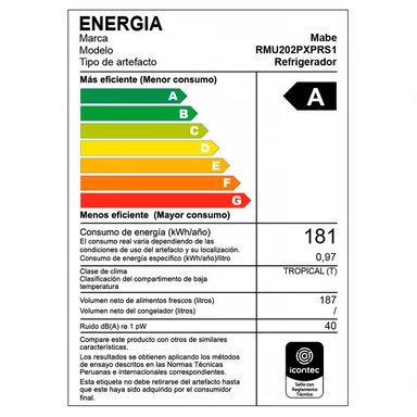 REFRIGERADORA MABE MONOPUERTA RMU202PXPRS1 187 L - INOX - 5