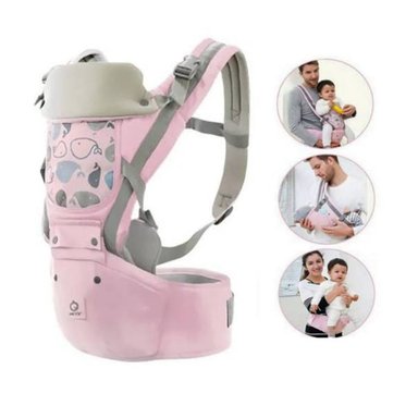 CANGURO PARA BEBÉ ERGONÓMICO BALLENA 3 EN 1 ROSADO