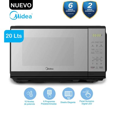 HORNO MICROONDAS MIDEA 20L MMDF07S2MB NEGRO ESPEJO