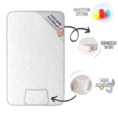 COLCHÓN DE BEBE PARA CUNAS PACK AND PLAY GRIS - 1