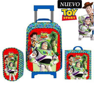 SET DE MOCHILA CON RUEDAS OFICIO LONCHERA Y CARTUCHERA TOY STORY TY-4-163