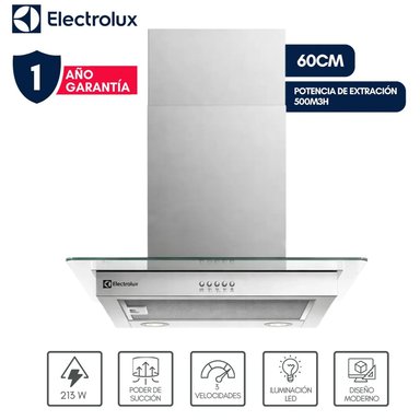 CAMPANA DE PARED 60CM EFFICIENT ACERO INOXIDABLE CE6VX ELECTROLUX - 1